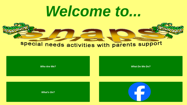 Screenshot of the S.n.a.p.s (Special Needs Activities With Parents Support) Tees Valley website