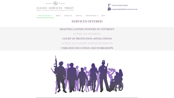 Screenshot of the Allied Services Trust website