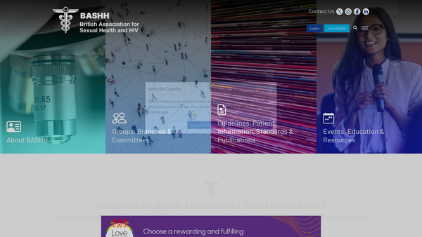 Screenshot of the British Association For Sexual Health And HIV website
