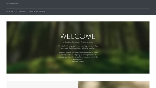 Screenshot of the Reachout Community Church Irchester website