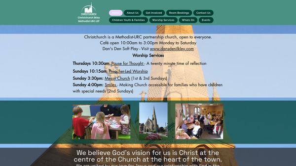 Screenshot of the Christchurch Ilkley website