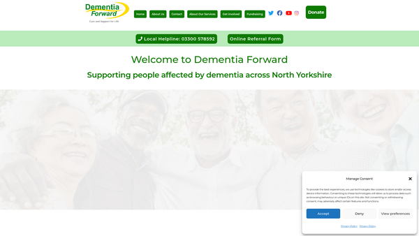 Screenshot of the Dementia Forward website
