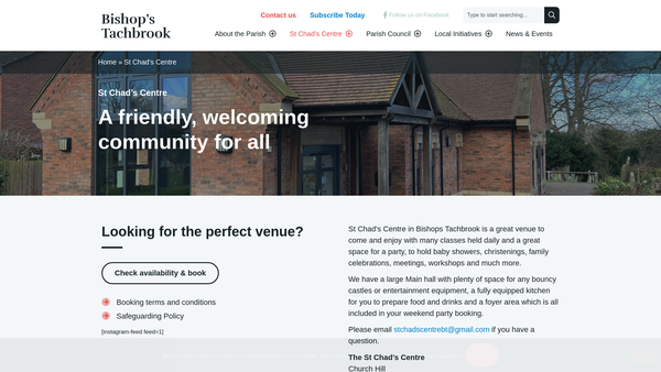 Screenshot of the The St Chad's Centre Trust Company website