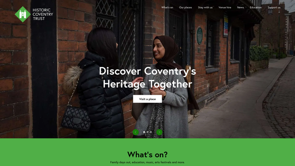 Screenshot of the Historic Coventry Trust website