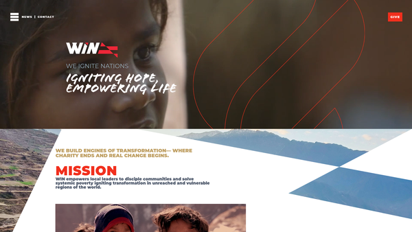 Screenshot of the We Ignite Nations website