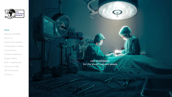 Screenshot of the Safe Anaesthesia Worldwide website