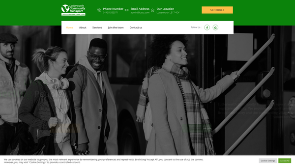 Screenshot of the Lutterworth Volunteer Centre Limited website