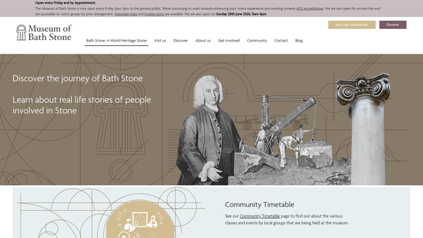 Screenshot of the Combe Down Stone Legacy Trust website