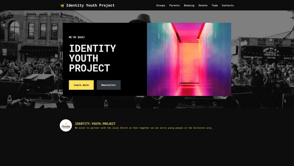 Screenshot of the Identity Youth Project website