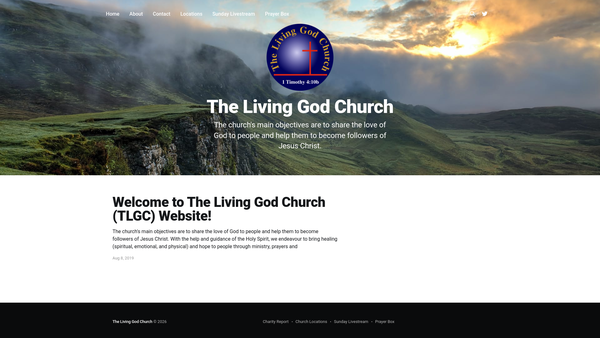Screenshot of the The Living God Church website