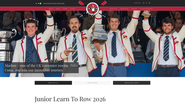 Screenshot of the Marlow Rowing Club website