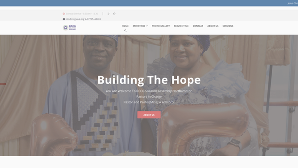 Screenshot of the The Redeemed Christian Church Of God Solution Assembly website
