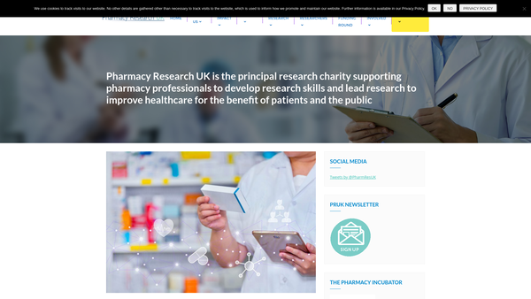Screenshot of the Pharmacy Research UK website