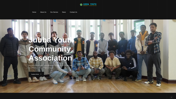 Screenshot of the Jubba Youth Community Association website