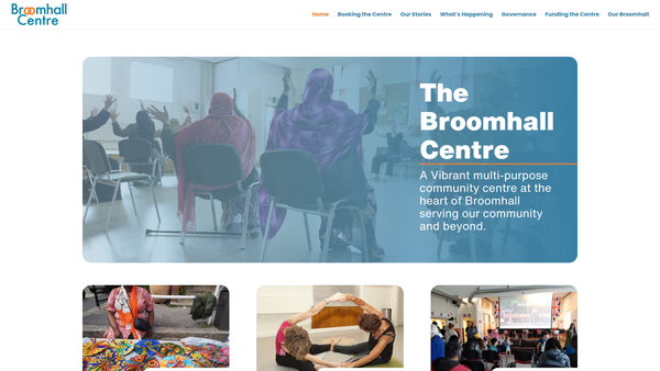 Screenshot of the The Broomhall Centre website