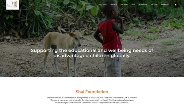 Screenshot of the Shai Foundation website