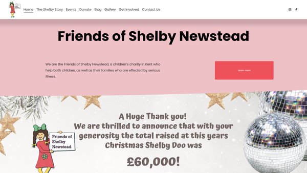 Screenshot of the Friends Of Shelby Newstead website