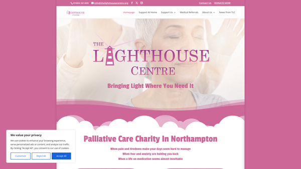 Screenshot of the The Lighthouse Centre website