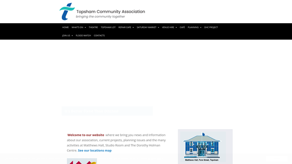Screenshot of the Topsham Community Association Limited website