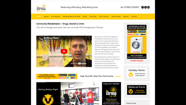 Screenshot of the Be Strong Project website