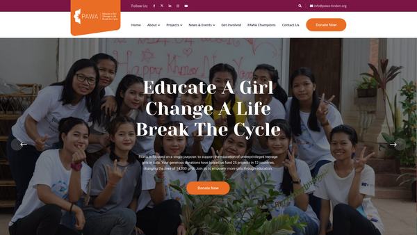 Screenshot of the Pan Asian Women's Association website