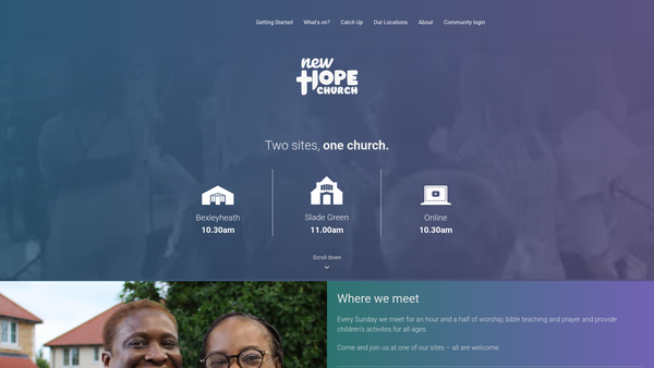 Screenshot of the Bexleyheath Community Church website