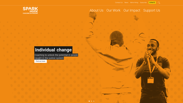 Screenshot of the Spark Inside website