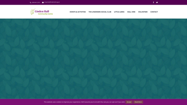 Screenshot of the Linden Hall Community Centre Limited website
