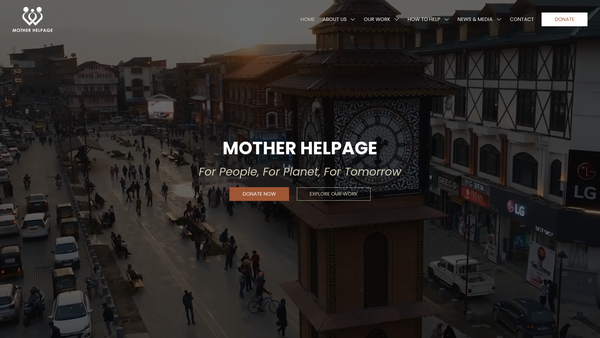 Screenshot of the Mother Helpage (UK) website