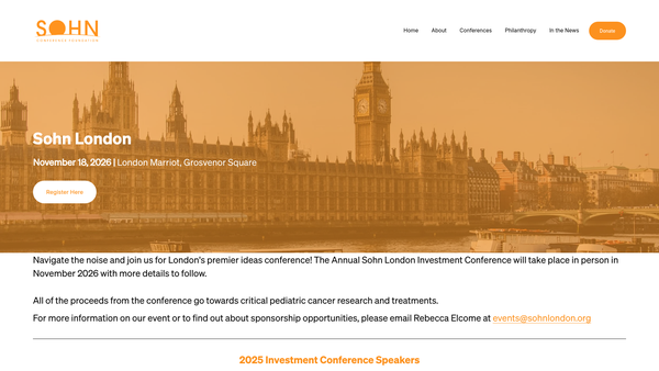 Screenshot of the Sohn Foundation London website