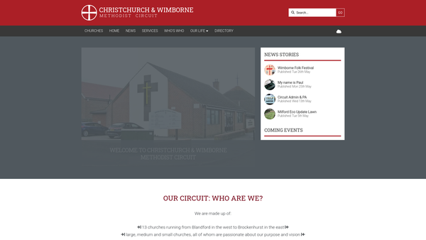 Screenshot of the Christchurch And Wimborne Methodist Circuit website