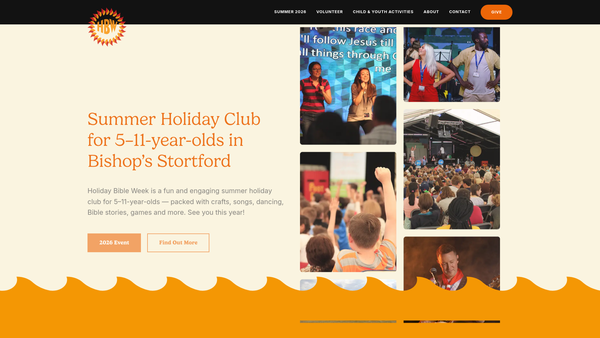 Screenshot of the Holiday Bible Week website