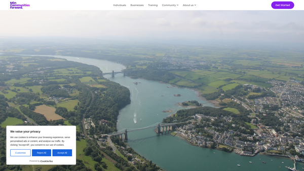 Screenshot of the Cymunedau'n Ymlaen Mon Communities Forward website