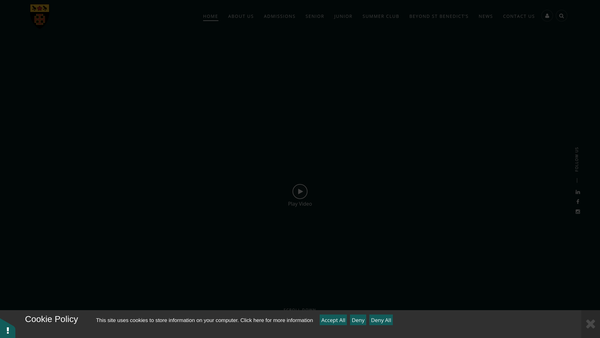 Screenshot of the St Benedict's School Ealing website