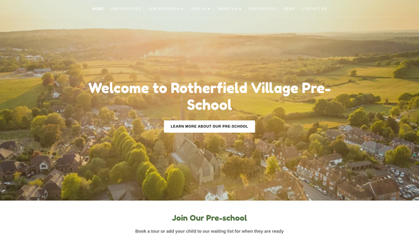 Screenshot of the Rotherfield Village Pre-School website