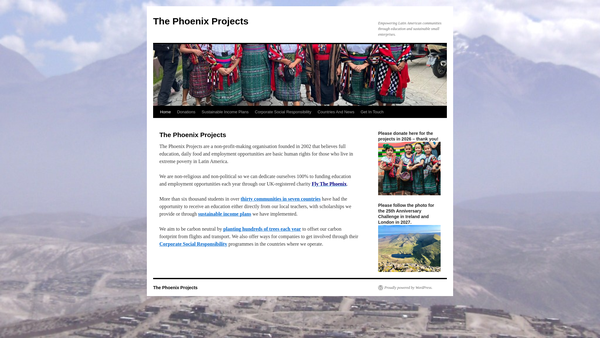 Screenshot of the Fly The Phoenix website