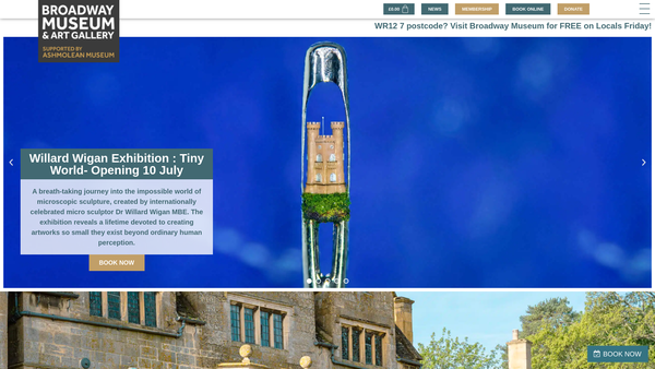 Screenshot of the Tudor House Broadway Trust website