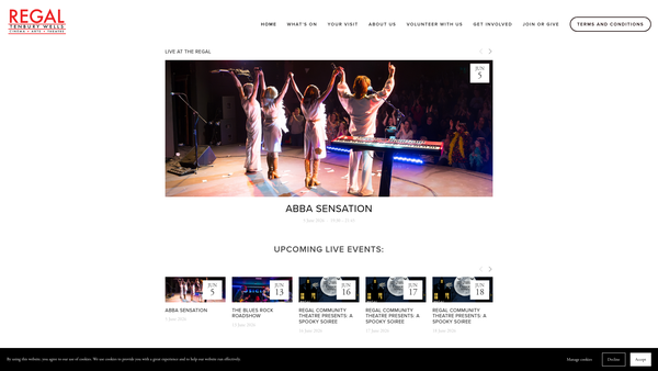 Screenshot of the Regal Tenbury Trust Limited website