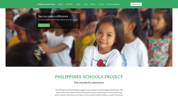 Screenshot of the Philippines Schools Project website