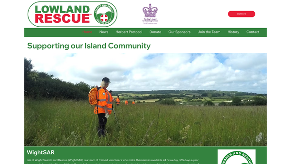Screenshot of the Isle Of Wight Search And Rescue website