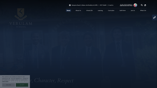 Screenshot of the Verulam Charitable Trust website