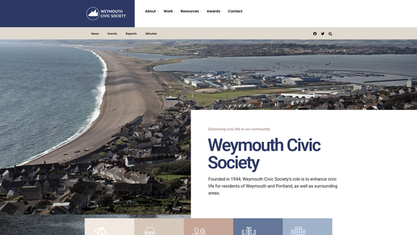 Screenshot of the Weymouth Civic Society website