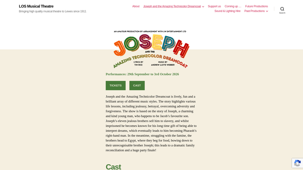 Screenshot of the Los Musical Theatre website