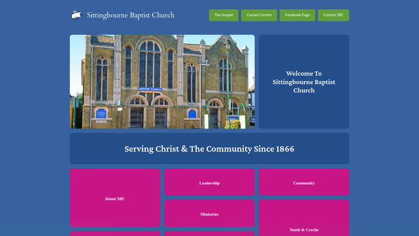 Screenshot of the Sittingbourne Baptist Church website