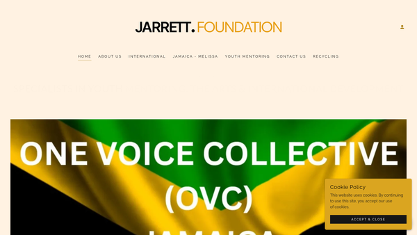 Screenshot of the The Jarrett Foundation website