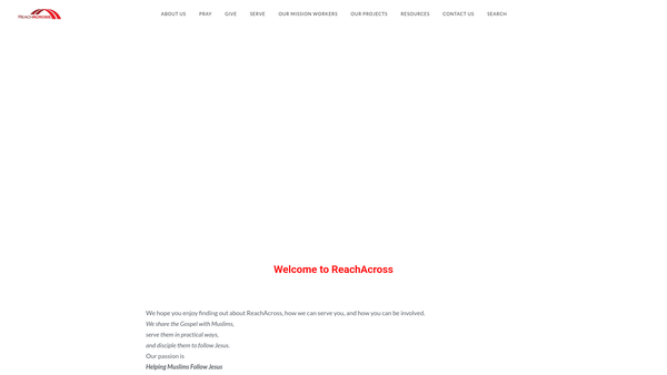 Screenshot of the Reachacross (UK) website