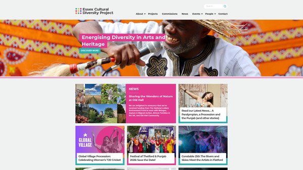Screenshot of the Essex Cultural Diversity Project Ltd website