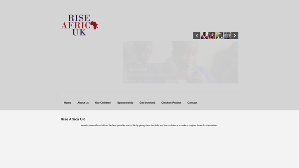 Screenshot of the Rise Africa UK website
