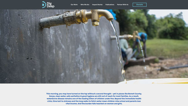 Screenshot of the Dig Deep (Africa) website