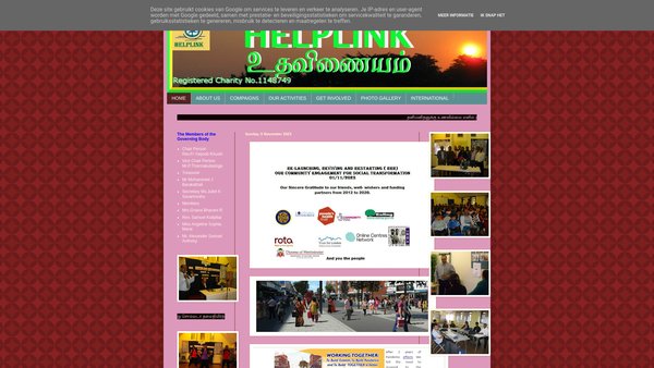 Screenshot of the Helplink website